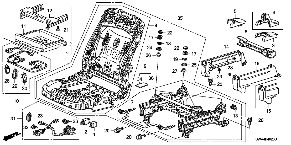 New 2007-2011 Fits Honda CR-V Guide, Box (Lower), Part # 81198-SWA-A01