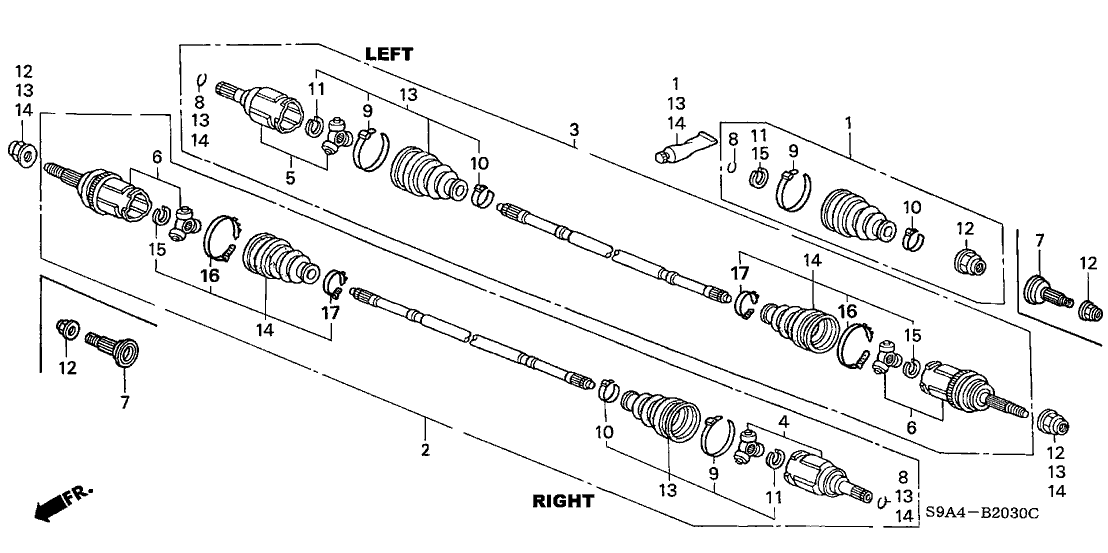 Honda New 2003-2006 Fits Honda CR-V Passenger Side Driveshaft Assembly, Part # 42310-SCA-E21