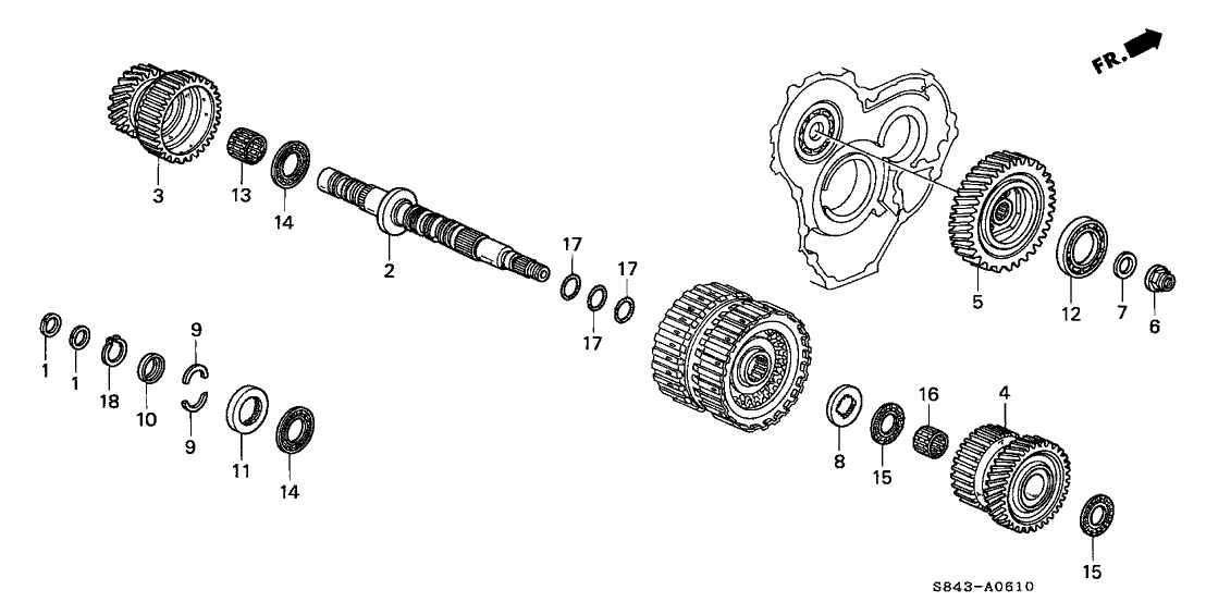Honda New 1997-2002 Fits Honda Accord Gear, Secondary Shaft Low, Part # 23411-P6H-000