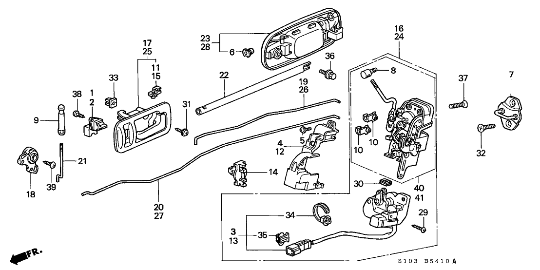 Honda New 1997-2001 Fits Honda CR-V Rod, L. RR. Inside Handle, Part # 72671-S10-003