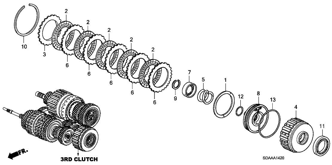 Honda New 2005-2007 Fits Honda Accord Plate, Clutch End (4) (2.4MM), Part # 22554-RAY-A01