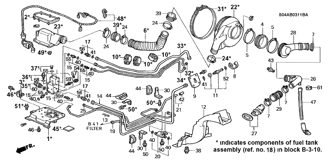 Honda New 1998-2000 Fits Honda Civic Cover, Fuel Filler Pipe, Part # 17668-S1G-000