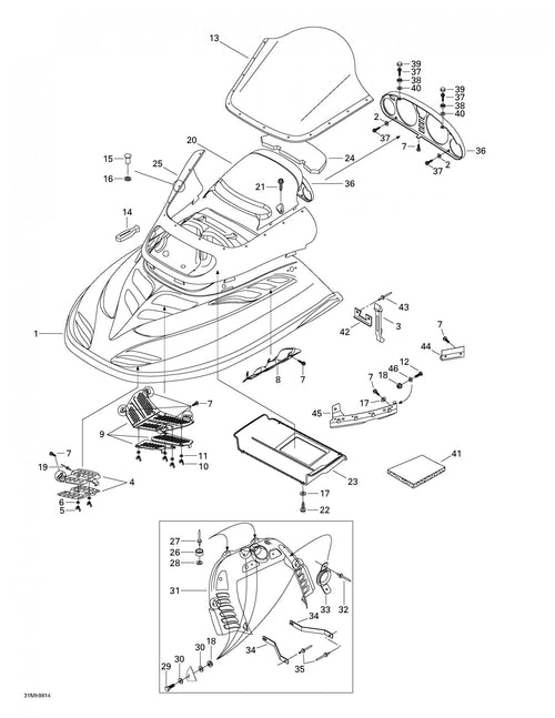 Fits 1998-2003 Ski-Doo Formula III 600 LT / Formula III 600 R/700 R Models Stud, OEM Part # 572103500