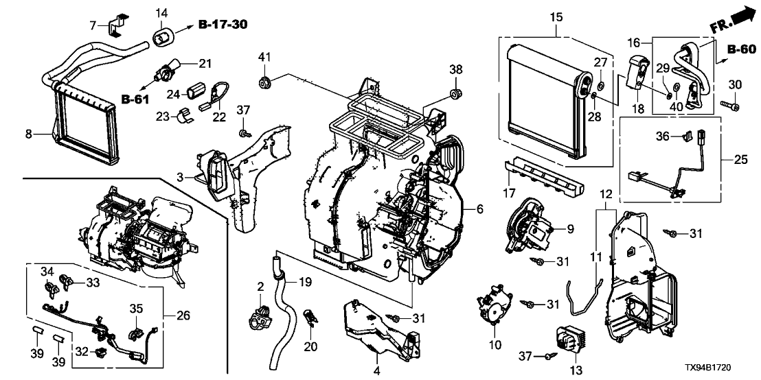 Honda New 2013-2014 Fits Honda Fit EV Heater Core, Part # 79110-TX9-A01