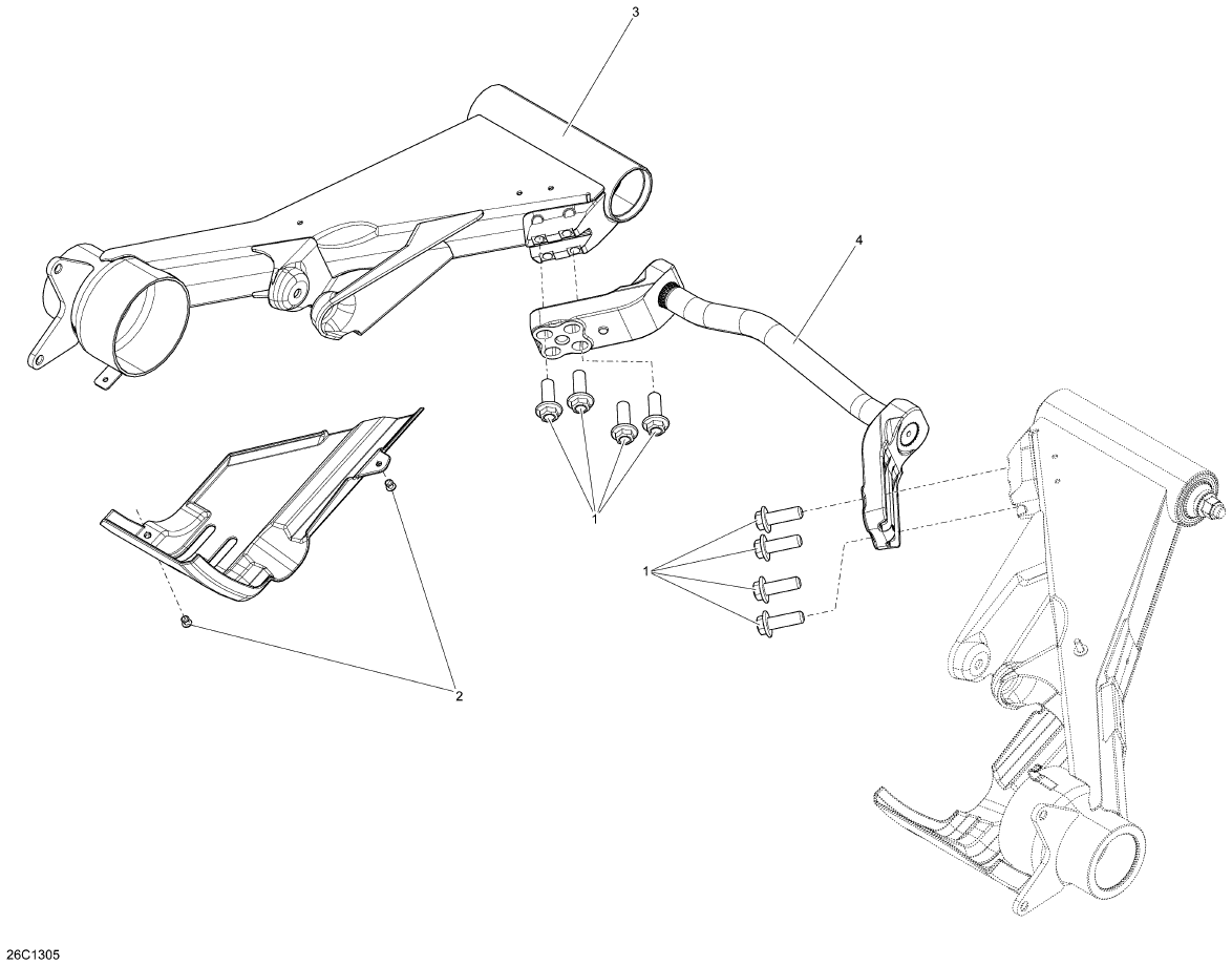 Fits 2013-2015 Can-Am Utility Vehicles LH Swing Arm, OEM Part # 706001416