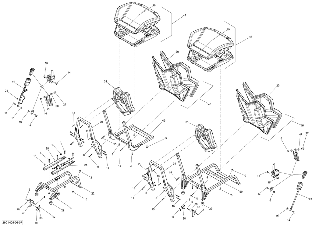 Fits 2013-2016 Can-Am Utility Vehicles Kit Backrest Ass Y, X Model, OEM Part # 703500946