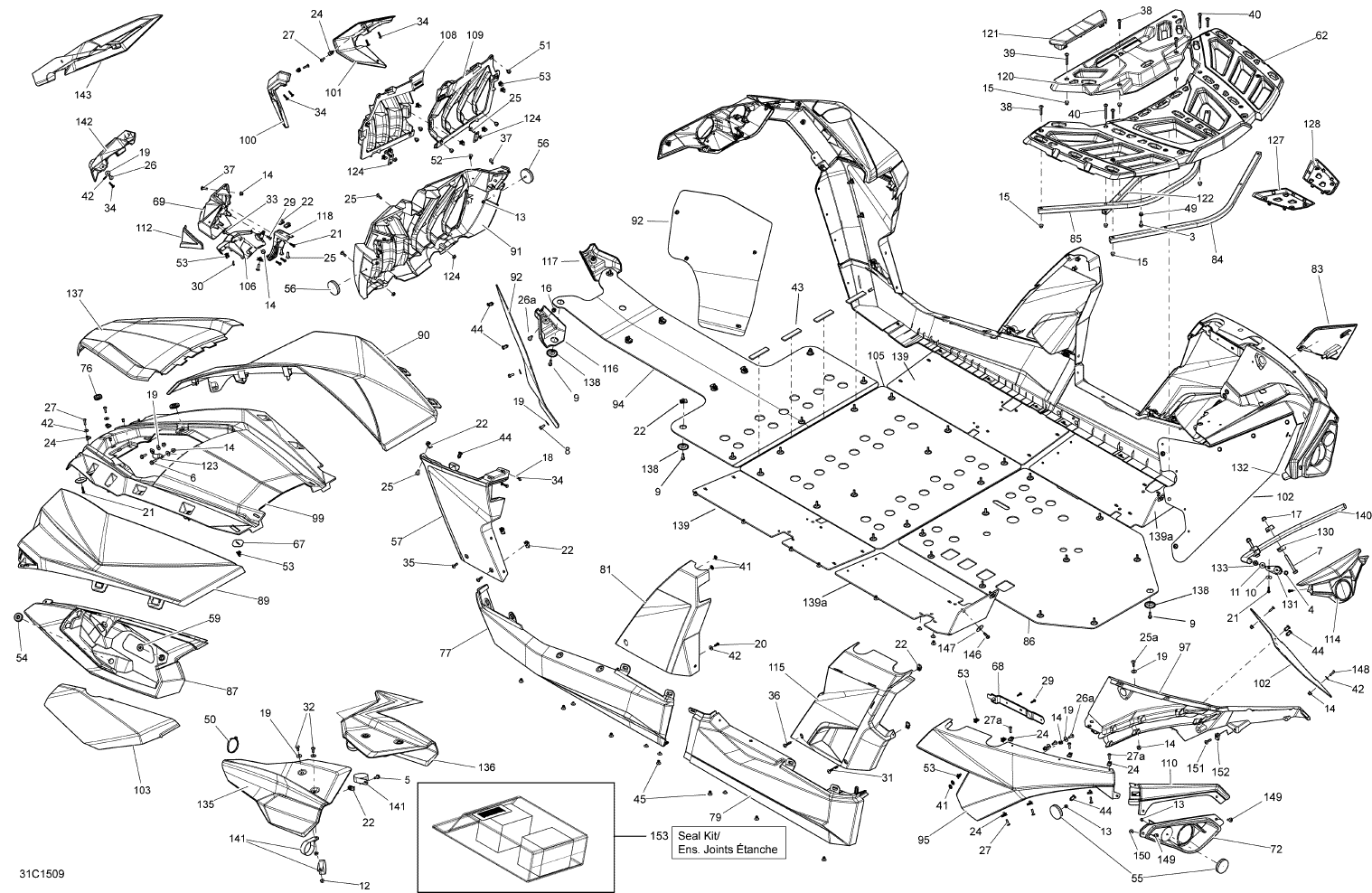 Fits 2015 Can-Am Maverick MAX 1000_STD_XRS-DPS Yellow RH Rear Lateral Pannel, OEM Part # 705007880