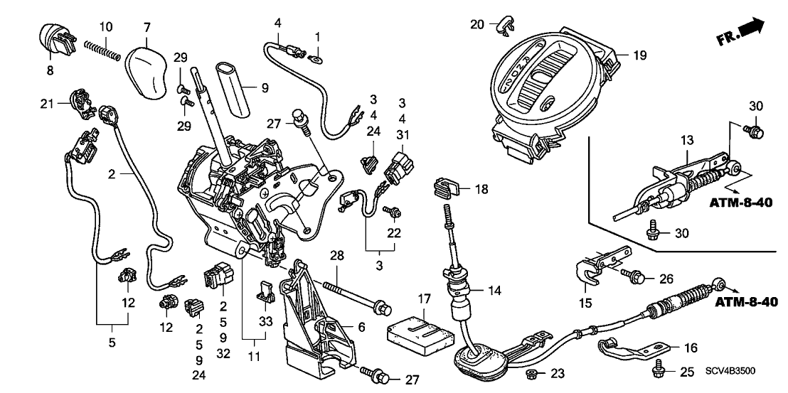 Honda New 2003-2011 Fits Honda Element Insulator, Control Wire, Part # 54340-SCV-A00