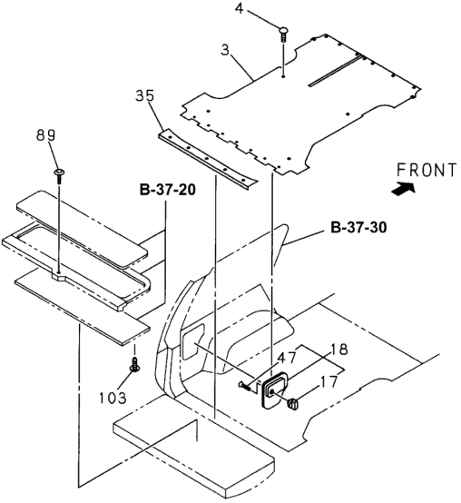 Honda New 1995-1996 Fits Honda Passport Mattress, Luggage Floor (Dark Gray), Part # 89715-05641