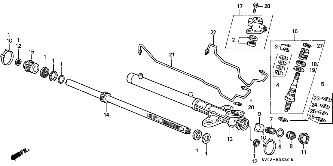 Honda New 1995-1997 Fits Honda Accord Steering Rack Housing Sub-Assembly, Part # 53608-SV7-A00