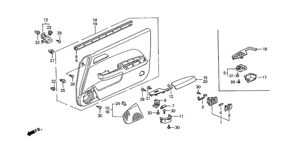 New 1991-2001 Fits Honda Accord Light Assy., Courtesy *NH167L* (Daiichi) (GRAPHITE BLACK), Part # 34255-SM4-961ZG