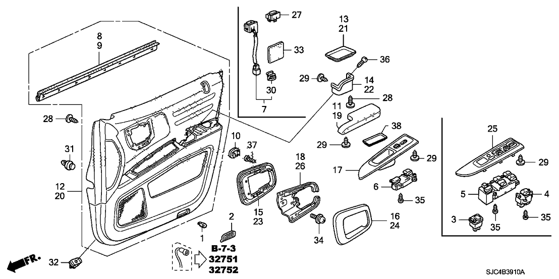 Honda New 2009-2013 Fits Honda Ridgeline Pocket, L. Pull *YR309L* (TU LIGHT BEIGE), Part # 83559-SJC-A11ZF
