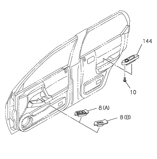 Honda New 1999-2000 Fits Honda Passport Switch Power Window, Part # 89722-55420