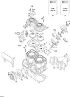 Fits 2003-2006 Ski-Doo MX Z 440 Racing / MX Z X 440 Models Cylinder Head Cover, OEM Part # 420923736