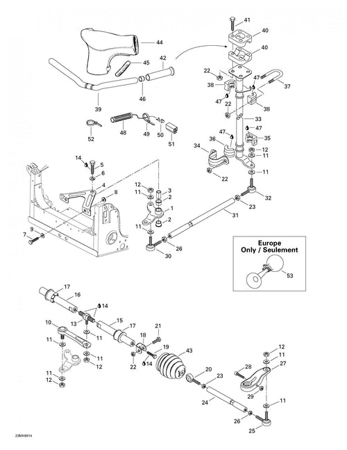 Fits 1998-2002 Ski-Doo Formula III 600 LT / Formula III 600 R/700 R Models Pivot Support, OEM Part # 506138400
