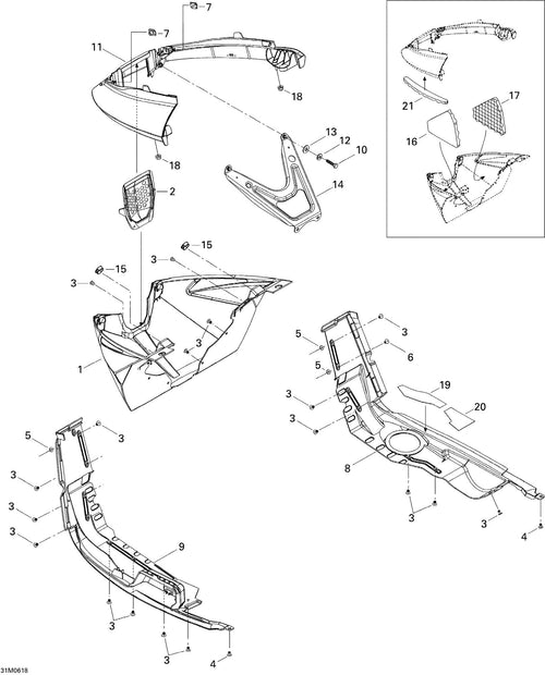 Fits 2006-2007 Ski-Doo Mach Z 1000 SDI Adrenaline & X / MACH Z Adrenaline Models Reflective Sheet, OEM Part # 502006810