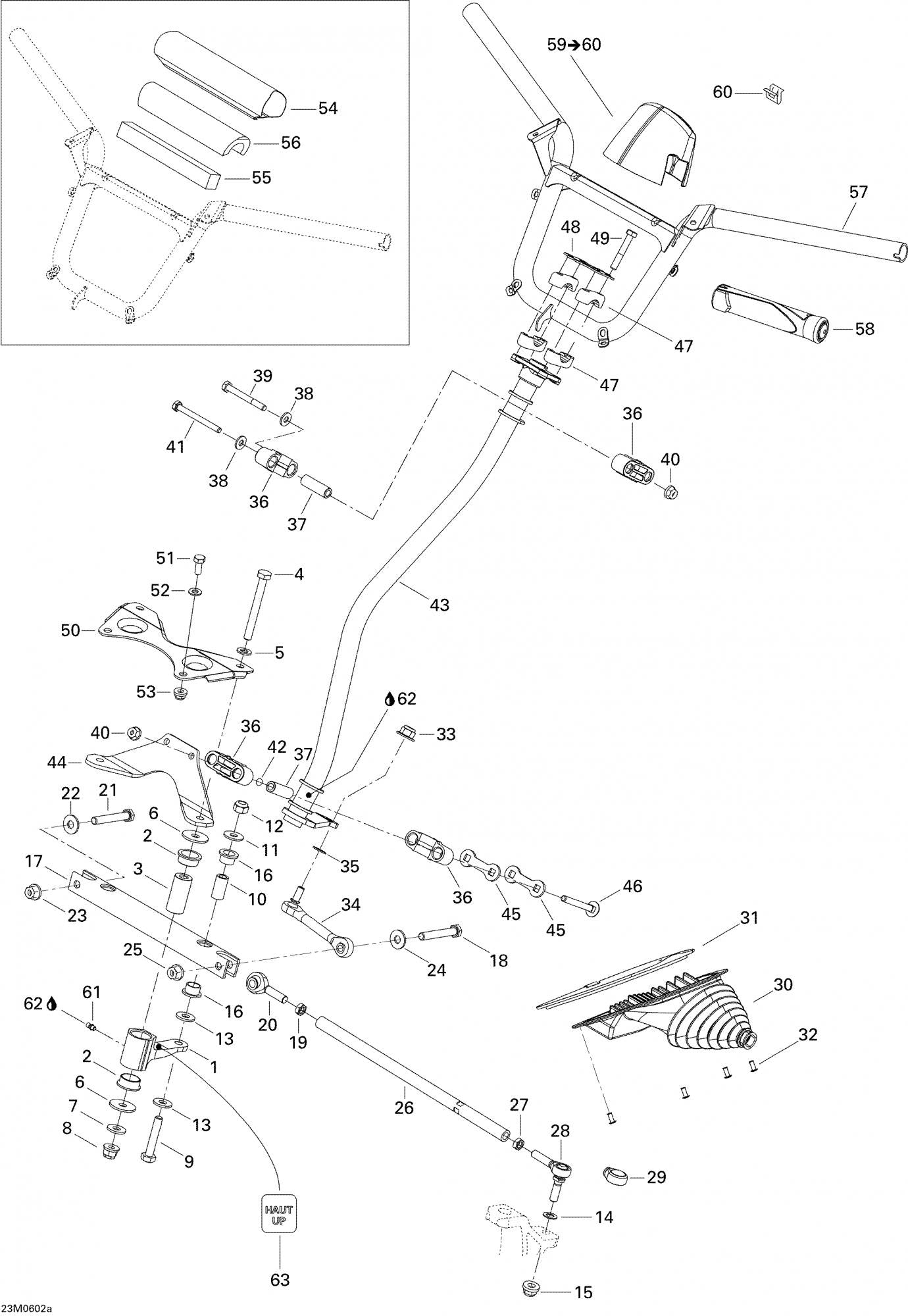 Fits 2002-2009 Ski-Doo Elite 1500 1st Edition / Elite 1500 2nd Edition Models LH Thread Ball Joint, OEM Part # 506152018