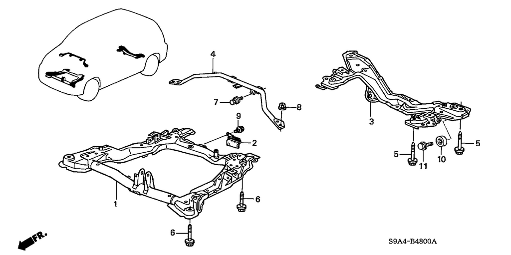 New 2005-2006 Fits Honda CR-V Weight, RR. Cross Beam, Part # 50451-S9A-000