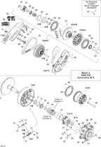 Fits 2005-2007 Ski-Doo Mach Z 1000 SDI / Mach Z 1000 SDI Adrenaline & X Models Slidding Flange Ass'y Includes 45 To 56, OEM Part # 417127040