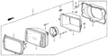Honda New 1984-1985 Fits Honda Civic Passenger Side Headlight Assembly, Part # 33100-SB3-671