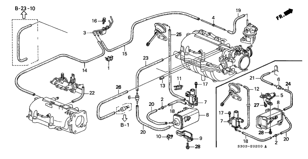 Honda New 1997-2001 Fits Honda Prelude Tube, Vacuum, Part # 36372-P5P-000