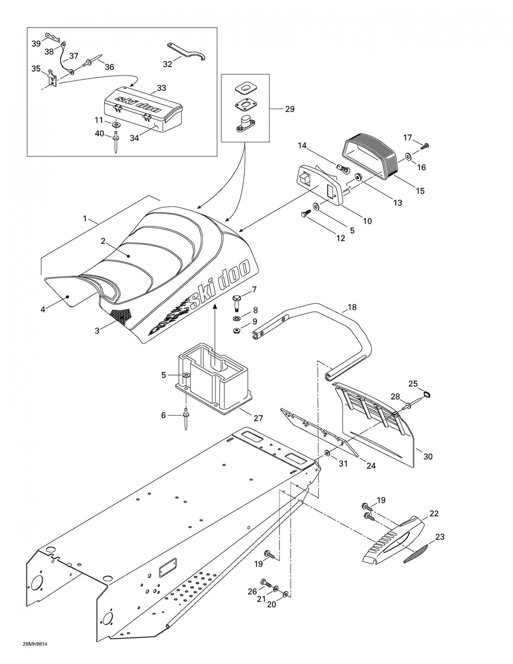 Fits 1998-2005 Ski-Doo Elite 1500 1st Edition / Elite 1500 2nd Edition Models Cap, OEM Part # 415073300