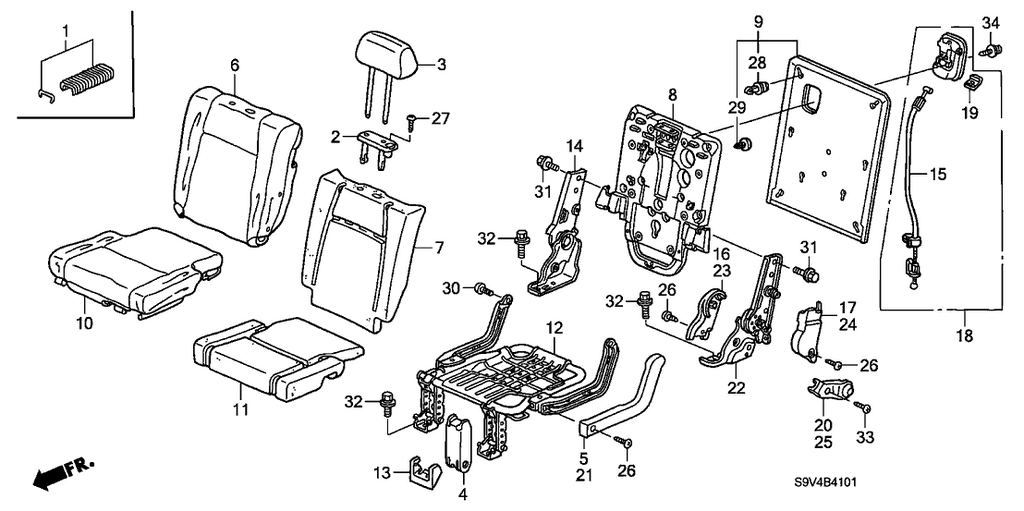 New 2003-2008 Fits Honda Pilot Lever, R. RR. Seat Reclining *NH361L* (CF GRAY), Part # 82243-S9V-A01ZB