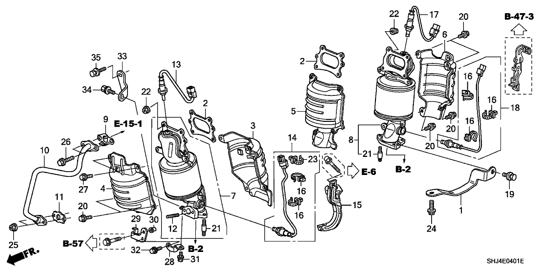 New 2008-2009 Fits Honda Odyssey Stay, FR. Converter (A), Part # 11942-RGW-A00