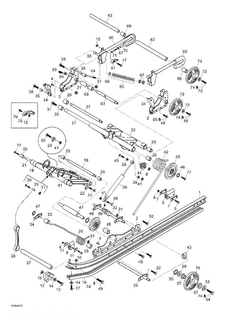 Fits 2001-2005 Ski-Doo Skandic 440 / Skandic 440F Models Welded Front Arm, OEM Part # 538796