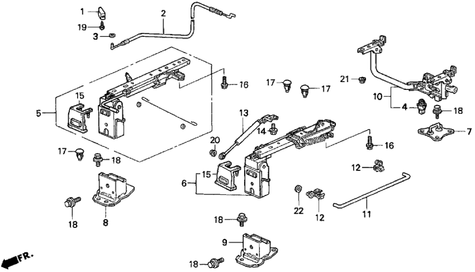 Honda New 1996-1998 Fits Honda Odyssey Rod, Middle Seat Foot, Part # 81297-SX0-J02