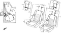 New 1986-1987 Fits Honda Civic Buckle Guide, FR. Seat Belt *YR129L* (Kit) (URBAN BROWN), Part # 06850-SE3-305ZB