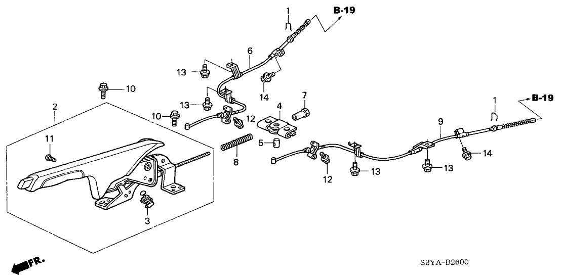 Honda New 2004-2006 Fits Honda Insight Lever Assy., Parking Brake *YR233L* (TITANIUM), Part # 47105-S3Y-033ZB