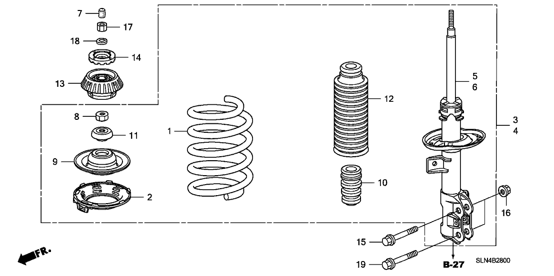 New 2007-2008 Fits Honda Fit Front Spring, Part # 51401-SLN-A13