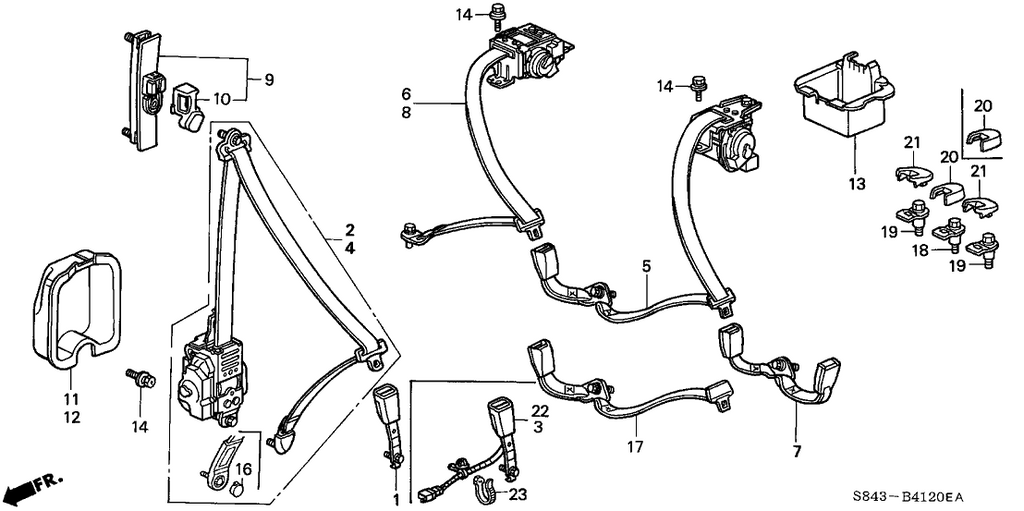 New 2000-2002 Fits Honda Accord Cover, Child Anchor *NH284L* (LIGHT QUARTZ GRAY), Part # 82419-S84-A02ZB