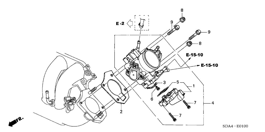 Honda New 2003-2005 Fits Honda Accord Body Assembly, Throttle (Gyf1A), Part # 16400-RAA-A52