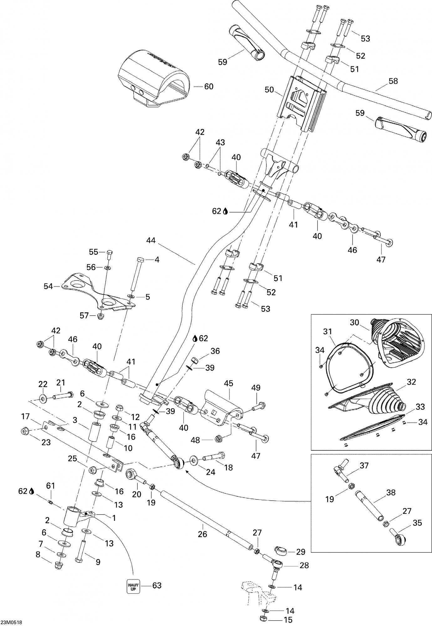 Fits 2005-2007 Ski-Doo Mach Z 1000 SDI / Mach Z 1000 SDI Adrenaline & X Models Tie Rod, OEM Part # 506152006