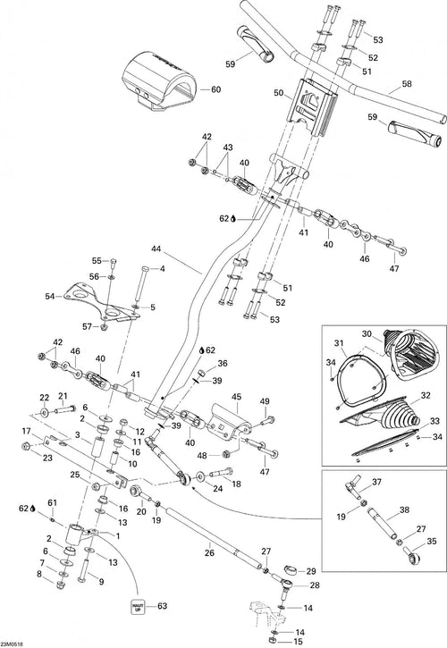 Fits 2005-2007 Ski-Doo Mach Z 1000 SDI / Mach Z 1000 SDI Adrenaline & X Models Tie Rod, OEM Part # 506152006