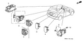 Honda New 2002-2005 Fits Honda Civic Switch Assembly, Remote Control Mirror (Graphite Black), Part # 35190-S7A-J01ZB