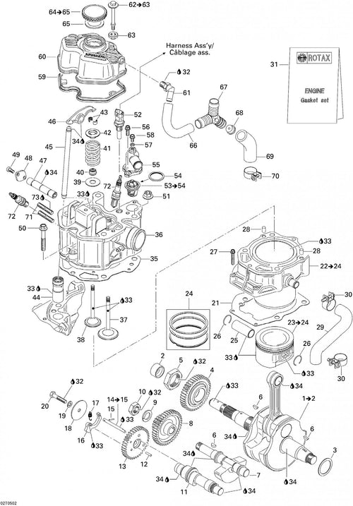 Fits 2000-2005 Can-Am Traxter 5 Speed / Traxter Auto Std & XT Models Inlet Valve 34 Mm, OEM Part # 420254062