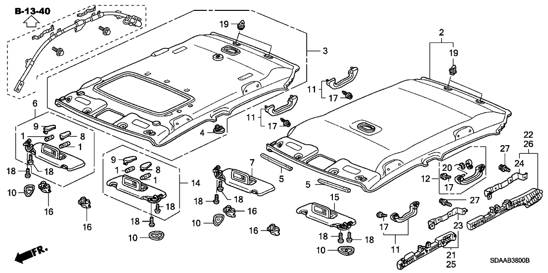 Honda New 2005-2007 Fits Honda Accord Cap, Sunroof *YR239L* (KI IVORY), Part # 83201-SDB-A11ZB