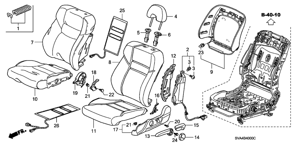 New 2008-2011 Fits Honda Civic Heater, Left Front Seat Cushion, Part # 81534-SVA-A01