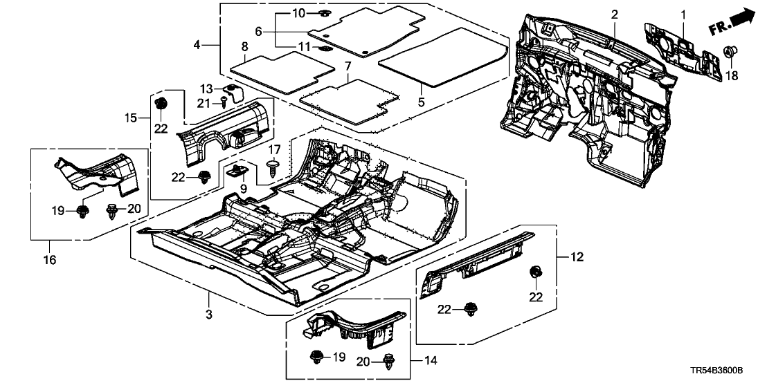 Honda New 2012 Fits Honda Civic Dashboard Insulator, Part # 74260-TR3-A50