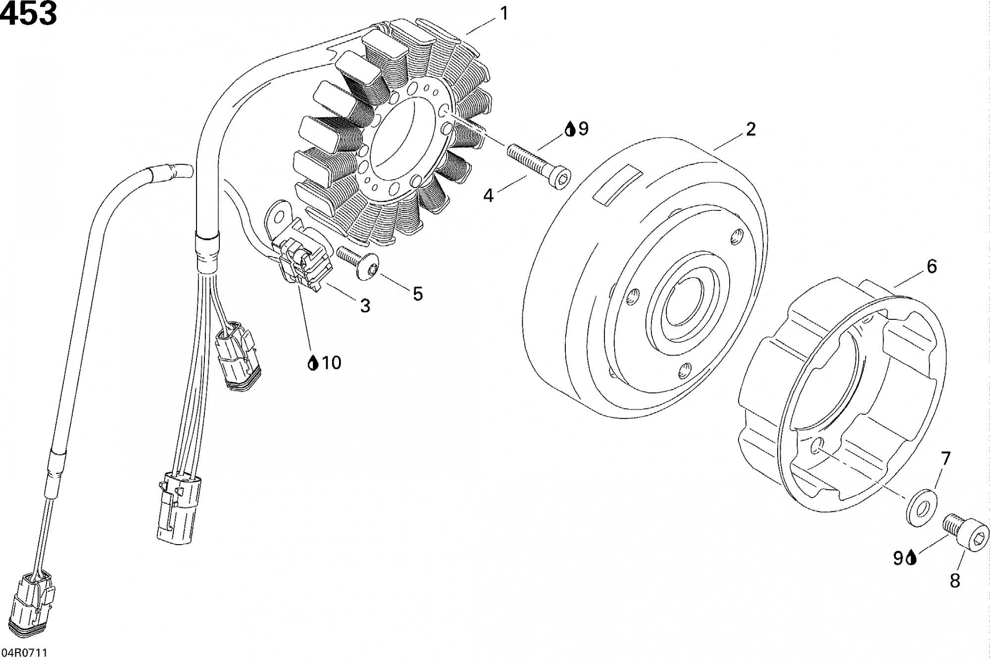 Fits 2003/2004/2006/2007 Ski-Doo MX Z 440 Racing / MX Z 440X Racing Models Flywheel, OEM Part # 410922953