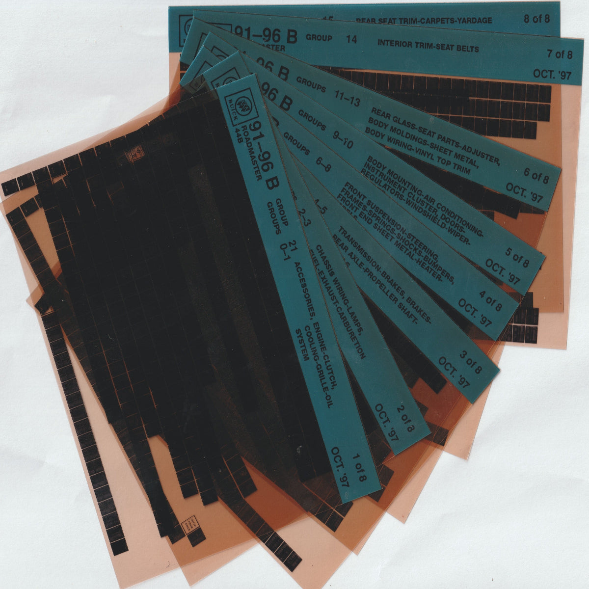 1991-1996 Buick Roadmaster "B" Parts Microfiche Catalog Slides
