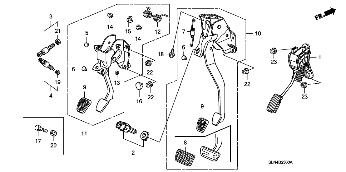 Honda New 2007-2008 Fits Honda Fit Brake Pedal Assembly, Part # 46600-SEL-G51