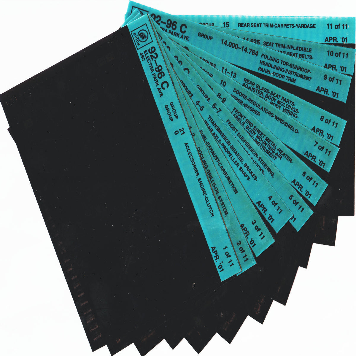 1992-1996 Buick Electra Park Avenue "C" Parts Microfiche Catalog Slides