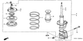 Honda New 2002-2003 Fits Honda Civic Shock Absorber Unit, Right Front, Part # 51605-S5T-A04