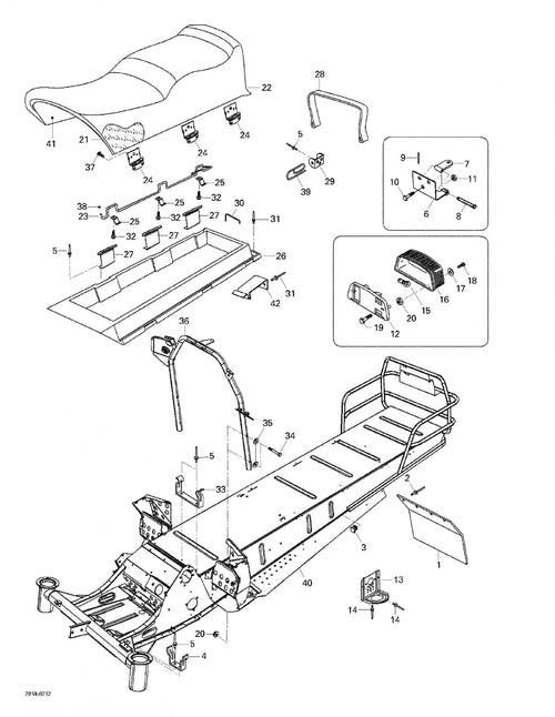 Fits 1998-2007 Ski-Doo Skandic 440 / Skandic 440F Models Seat Belt Latch, OEM Part # 548824