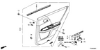 New 2014 Fits Honda Accord Lining Assy., R. RR. Door *NH882L* (PLATINUM GRAY), Part # 83700-T3V-A61ZA