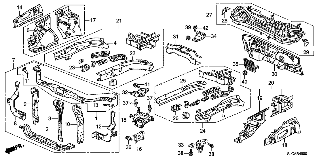 Honda New 2006-2014 Fits Honda Ridgeline Extension Set, L. FR. Side, Part # 04615-SJC-A00ZZ